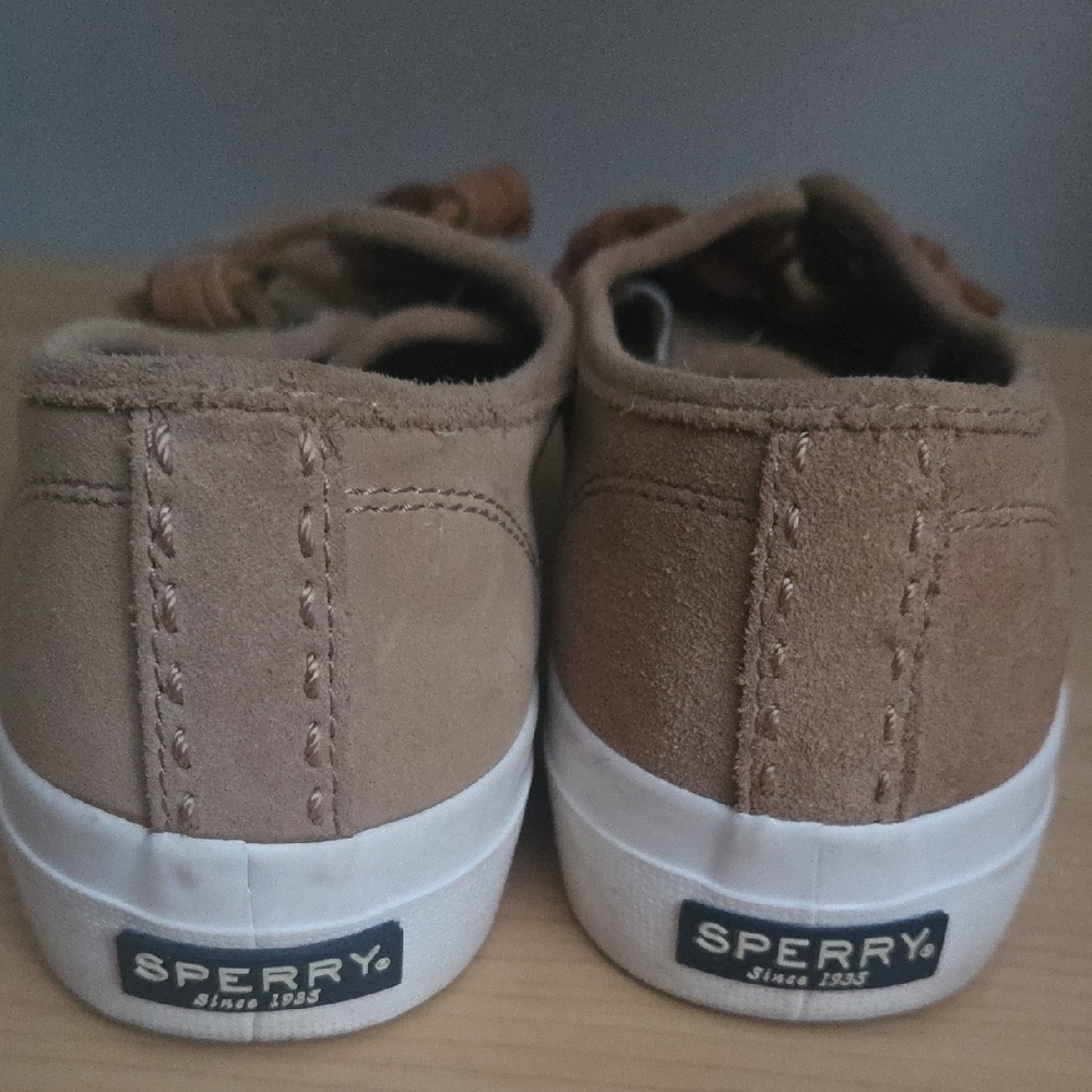 Sperry Top-Sider Women's Sky Sail Linen Suede Sneaker Shoe Brown Sand